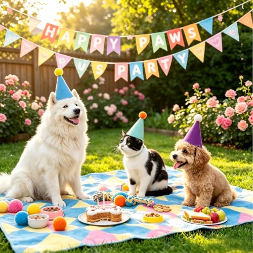 Mini Felt Party Hats for Stuffed Animals and Pets - 12 Pack, 4.3 Inch
