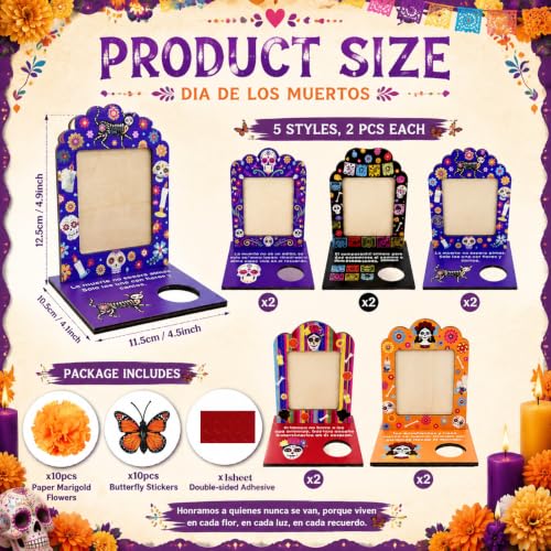 Día De Los Muertos Decorations Set with Marigolds & Butterflies for Altars & Celebrations