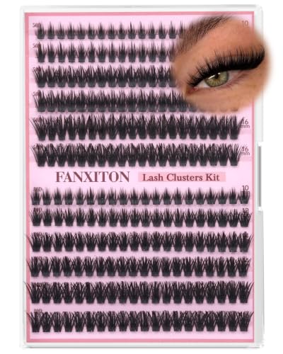 FANXITON Dramatic Fairy Lash Clusters - 50D/80D C-50D 80D, 10-16mm, AirFlex Band