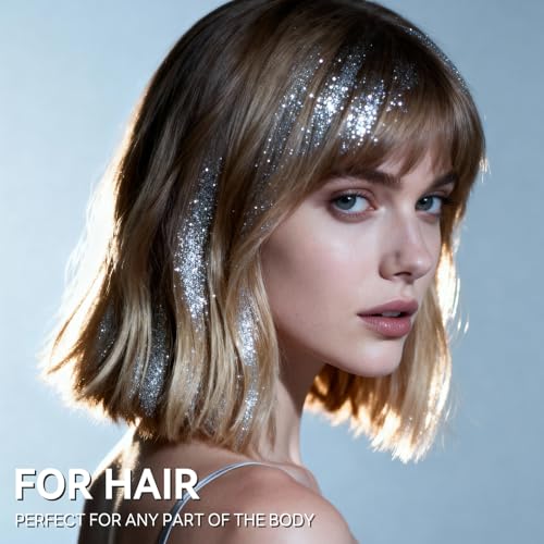Pure Silver Glitter Spray for Face Body Hair and Clothes - 4.05oz - Variation of THIS listing