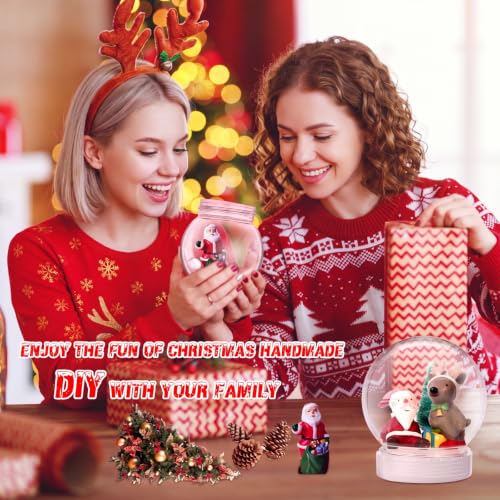DIY Clear Snow Globes Bulk Set - 24 Pieces 3.9 Inch Fillable Christmas Decor