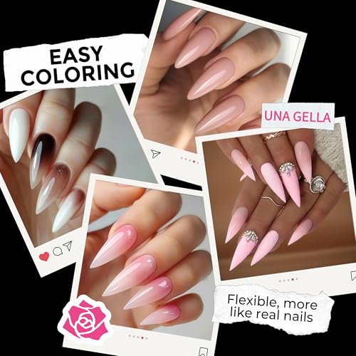 Long Stiletto Soft Gel Nail Tips - Pre-Shaped False Nails with 12 Sizes, B3-Medium Variation