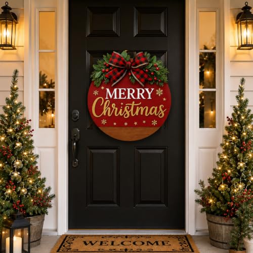 Merry Christmas Sign for Wreath - Outdoor Front Door Decoration - Variation of THIS Listing