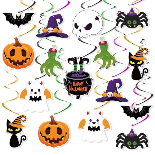 Halloween Hanging Swirl Decorations Set - 24pcs Ceiling Party Decor - Variation of THIS listing