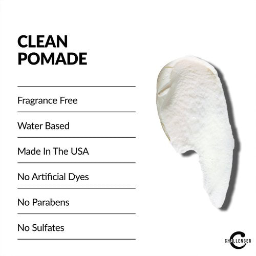 Challenger Fragrance-Free Cream Pomade - Non-Comedogenic Hair Gel for Medium Firm Hold | 3oz