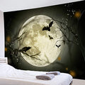 Halloween Full Moon Tapestry Wall Hanging - Grey 40x60 Inches