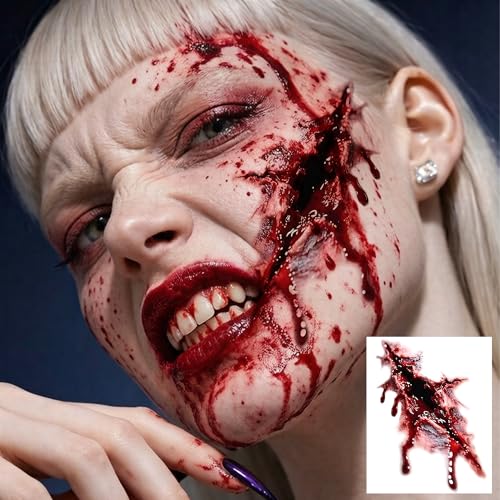 Halloween Fake Wound & Scar Tattoos - Eye Scar Variation