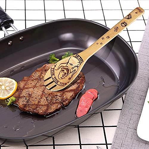 Halloween Wooden Spoon Set - Burned Look 5-Piece Kitchen Utensils with Variation Nightmare3