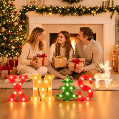 Christmas Marquee Light Up Letters - Deer Letter Christmas Light