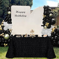 Black 3D Floral Rosette Satin Tablecloth 90x156 Inches for Wedding & Party