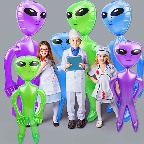 Inflatable Alien Party Decorations - Jumbo 35 and 67 Inch Sets for Halloween and Space Themes