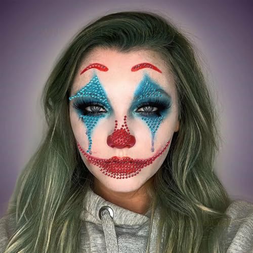 Clown Face Makeup Stickers - Medium, 2 Count, Halloween Carnival Costume
