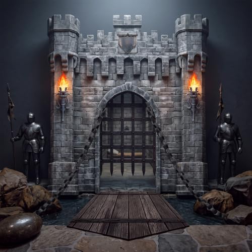 Medieval Castle Party Backdrop Decorations Kit for Halloween & Events - 105 Pieces