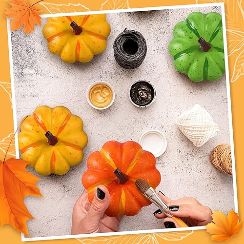 Orange Artificial Pumpkins 48 Pack - 4 Inch Fall Decor Foam Pumpkins