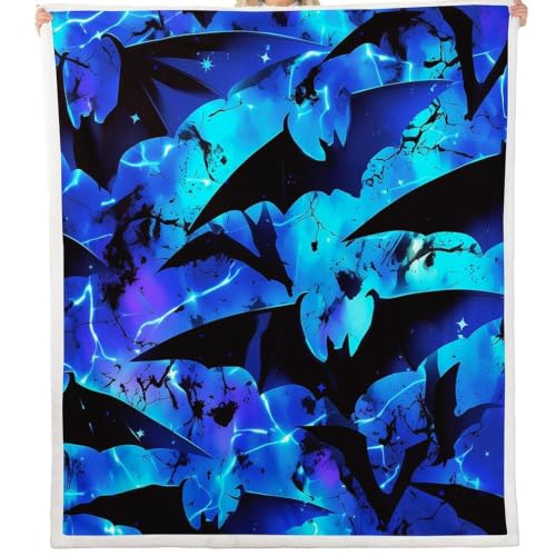 Halloween Bat Throw Blanket Multi 26 / Halloween Decoration 50x60 Dark Shadows Pattern