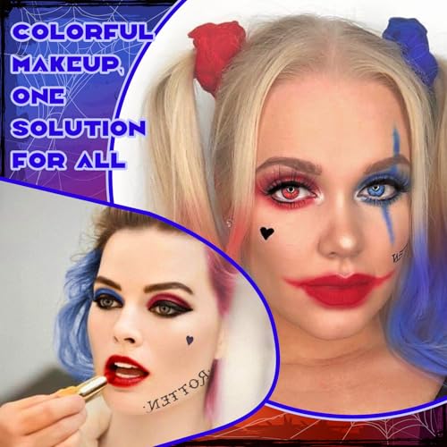 Halloween Clown Makeup Set with Face Paint, Glitter, Hair Color & Accessories - Variation 5