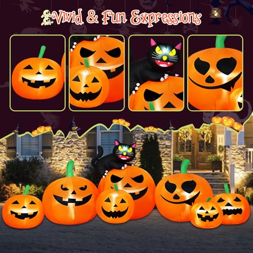 8FT Halloween Inflatable Pumpkin with Cat & LED Lights - Outdoor Yard Decoration - Variation of This Listing