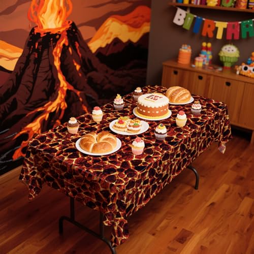 6 Pack Lava Tablecloth for Halloween & Party Decor - 51 x 86 Inches - Variation 6