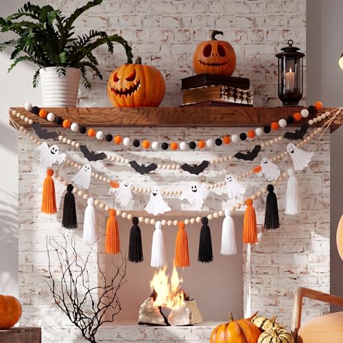 Halloween Banner Ghost Bat Tassel Garland - 6.6 ft Halloween Decoration - Variation of THIS listing