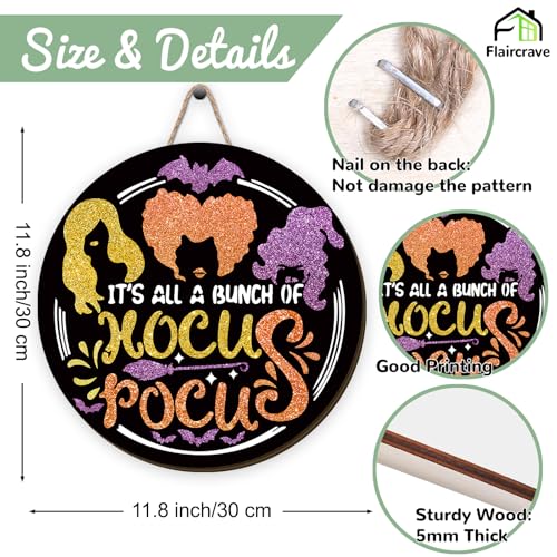 Halloween Wreath 11.8x11.8 Inch Home Party Decor - Hocus Pocus Style