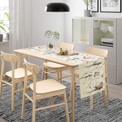 Rustic Forest Table Runner 13x108 Inches Woodland Animals Design - W13xL108 - Forest-6