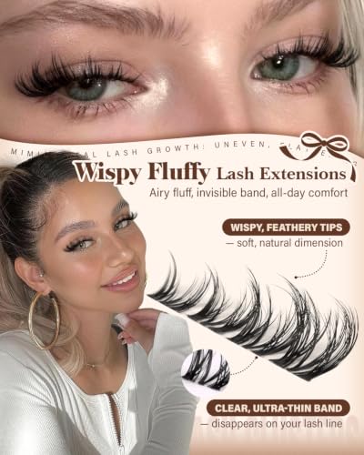 Wispy Fluffy Eyelash Clusters 8-14mm Spider Lash Pack of 160 - Natural Look