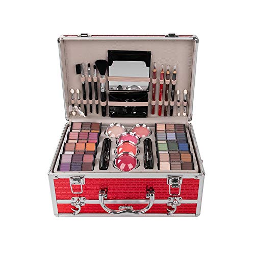 Joyeee Red All-in-One Makeup Kit 106Pcs Women Full Set with Travel Case