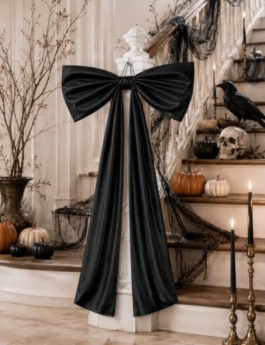 Giant Black Satin Bow for Halloween Door & Wall Decor 42 Inch