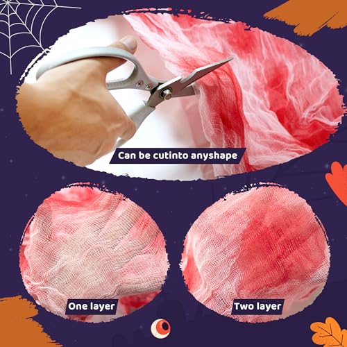 Red Halloween Creepy Cloth - 48x240 Inch Spooky Fabric for Decorations