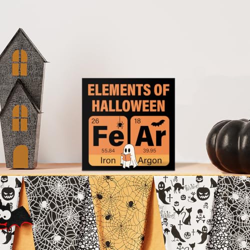 Halloween Science Wooden Sign Elements for Classroom & Office Decor