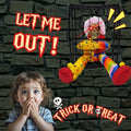 Lighted Evil Clown in Cage Halloween Hanging Decoration with Motion Sensor - Creepy Haunted Horror Prop - Clown Variation