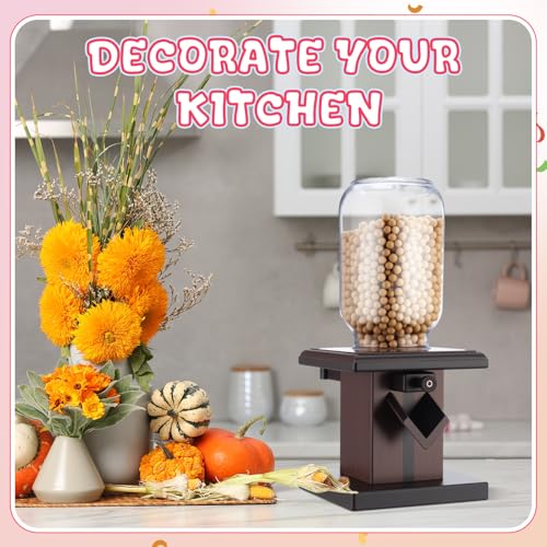 Wooden Candy Dispenser Machine Set - Deep Brown, 2 Pcs, Snack & Cereal Storage