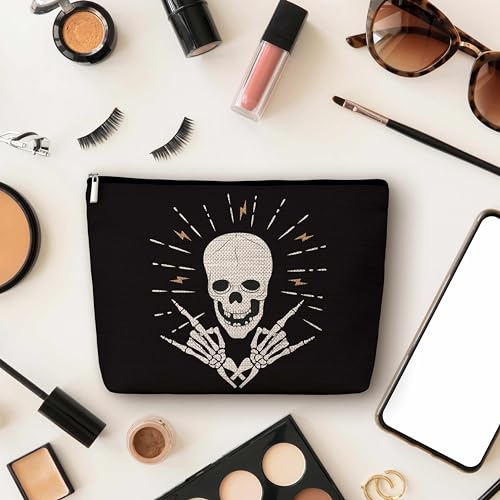 Skeleton Makeup Bag - Skull Cosmetic Pouch for Women & Girls