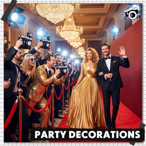 Inflatable Camera Prop Set - 6 Black and White Fake Camera Party Decorations