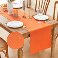 Orange Table Runner 16x71 Inch Seasonal Fall Waterproof Kitchen Decor
