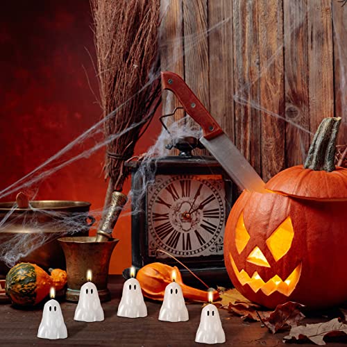 Halloween Ghost Candles Bulk Pack - Cute Spooky Soy Wax Candles for Party Decor