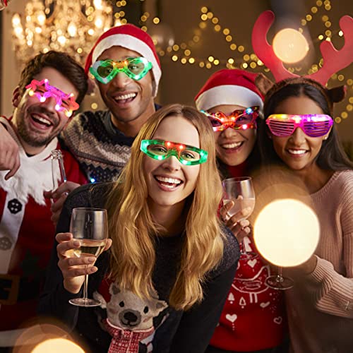 21 Packs 7 Shapes LED Glasses - Glow in The Dark Party Supplies for Kids & Adults