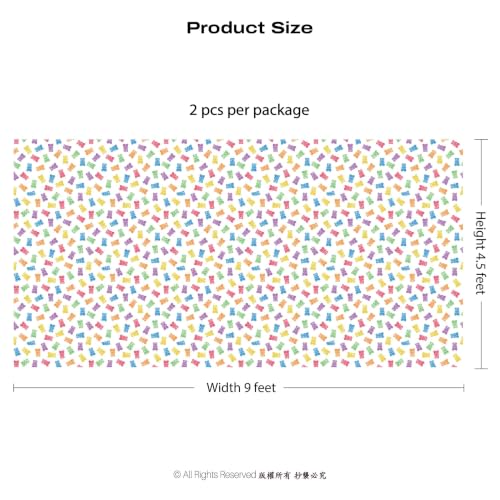 Colorful Candy Land Gummy Bear Tablecloths - Party Decorations, 2 Pack