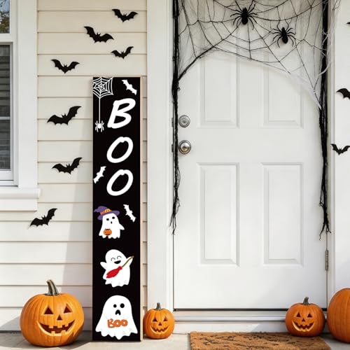 Halloween Porch Decor Wooden Sign Set - Outdoor Front Door Halloween Decorations