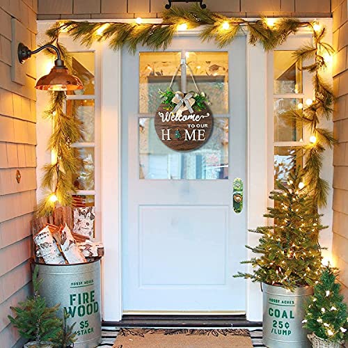 Interchangeable Welcome Sign for Front Door - Seasonal Holiday Decor, 12-inch Wall Hanging