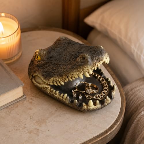 Alligator Head Desk Organizer with Ashtray - Creative Resin Home & Office Decor - Design 2