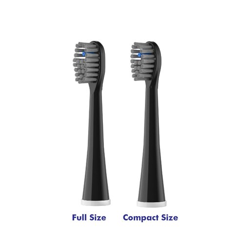 Flossing Toothbrush Head Replacement, 3 Count, Compatible with Water-pik Sonic Fusion / 2.0 SF-01, SF-02, SF03 & SF-04 (Black, Full Size(3Packs))
