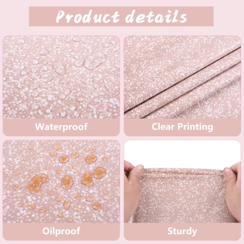 Ombre Rose Gold Tablecloths - 6 Pack 54x108 Inch Glitter Disposable Cover