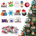 Wooden Bowling Ornaments Christmas Hanging Decor - Bowling Variation