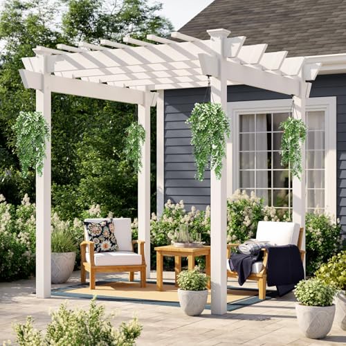 Artificial Hanging Plants Set - White Style2, 4 Pack, 29.5 Inch Vines for Indoor & Outdoor Decor