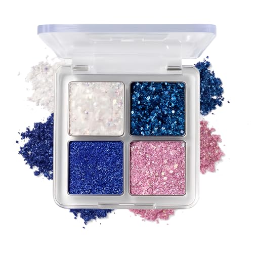 Glitter Eyeshadow Palette 4 Colors Sparkle Long Lasting Waterproof Makeup Kit