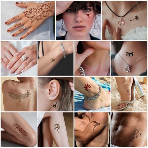 Temporary Tattoo Kit for Women Men Teens - 10 Colors, Waterproof & Safe