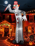 12Ft Giant Creepy Clown Halloween Inflatable with LED Lights for Outdoor Yard Decor