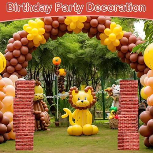 Red 8-Piece Brick Party Boxes - 11.8 Inch Cardboard Building Blocks for Gaming & Birthday Decor