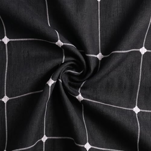 Farmhouse Plaid Tablecloth - Black 60x84 Inch Rectangular Kitchen Decor